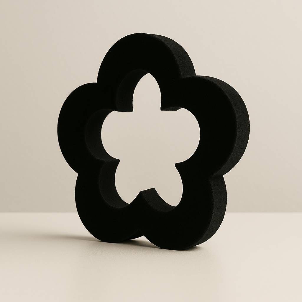 Présentoir de table avec logo fabriqué en SLA pour TITONI, à surface flockée