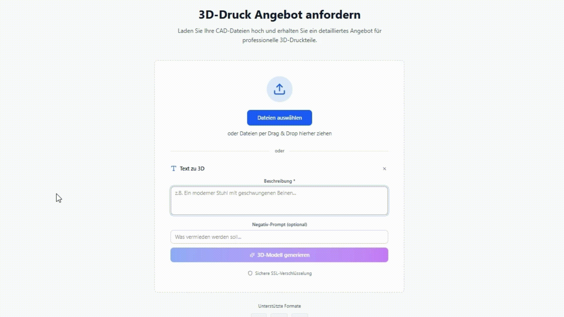 AI 3D-Modell Generator in Aktion